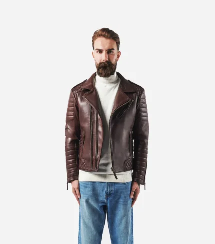 Men Leather Jacket Kay Luxurious Jacket - Brown