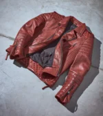 Men Leather Jacket Kay Luxurious Jacket - Burnt Red