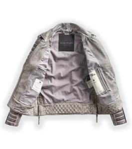 Men Leather Jacket Kay Luxurious Jacket - Smoke Grey