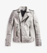 Men Leather Jacket Kay Luxurious Jacket - Smoke Grey