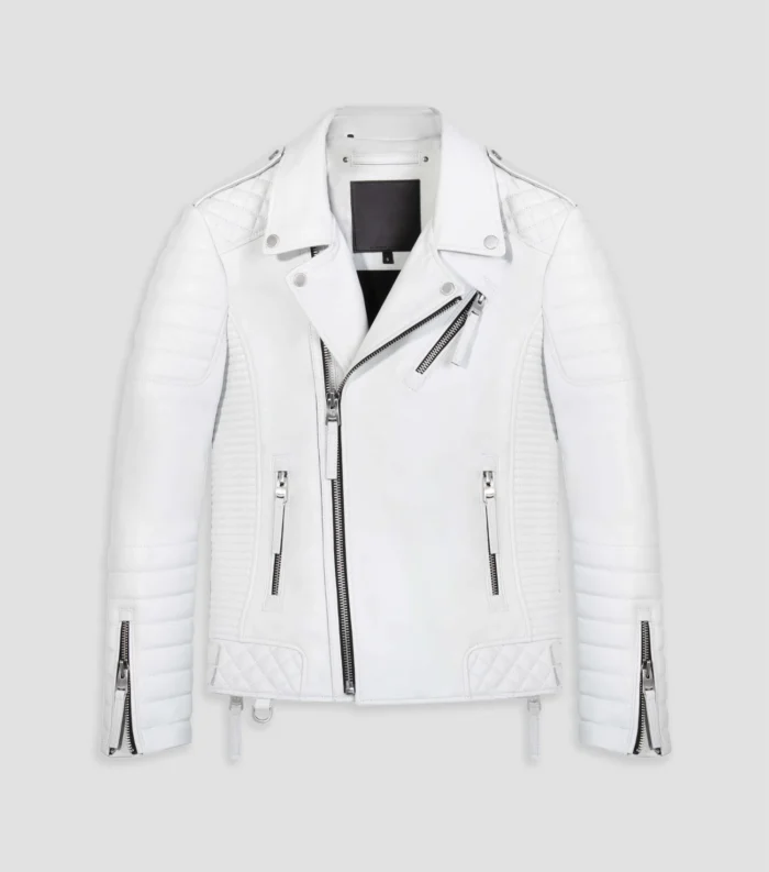 Men Leather Jacket Kay Luxurious Jacket - White