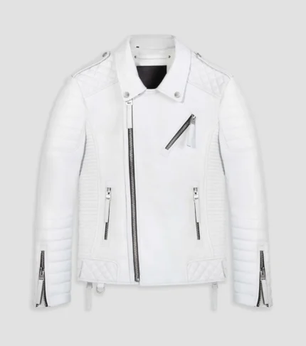 Men Leather Jacket Kay Luxurious Jacket - White