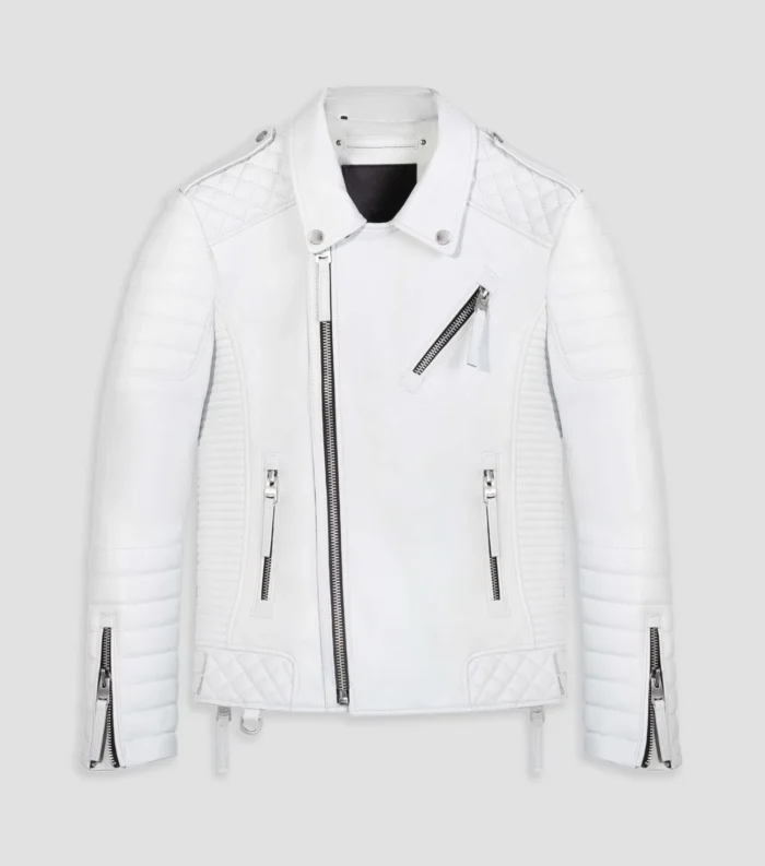 Men Leather Jacket Kay Luxurious Jacket - White