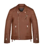 Men Leather Jacket Kay Luxurious Jacket - RETRO BROWN