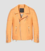 Men Leather Jacket Kay Luxurious Jacket - Daybreak Orange