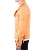 Men Leather Jacket Kay Luxurious Jacket - Daybreak Orange