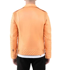 Men Leather Jacket Kay Luxurious Jacket - Daybreak Orange