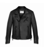 Men Leather Jacket Biker Style Alexander - Black