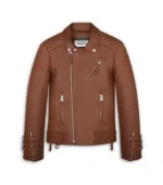 Men Leather Jacket Biker Style Alexander - Retro Brown