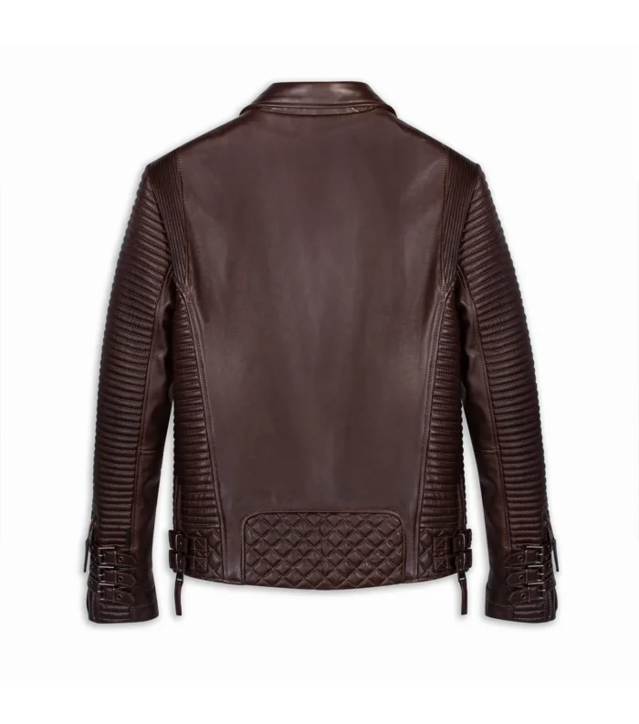 Men Leather Jacket Biker Style Alexander - Brown