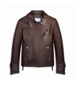 Men Leather Jacket Biker Style Alexander - Brown