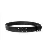 Leather Belt Unisex Saddle Pin Belt - Black