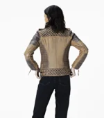 Womens Distressed Jacket Kay Leather Jacket - Desert