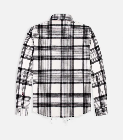 Women Checkered Shirt Cotton Flannel Shirt - Black