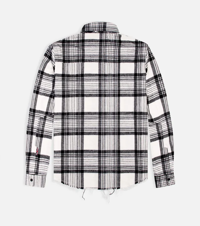 Women Checkered Shirt Cotton Flannel Shirt - Black