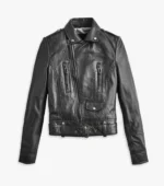 Classic Biker Jacket Summer Leather Jacket - Black