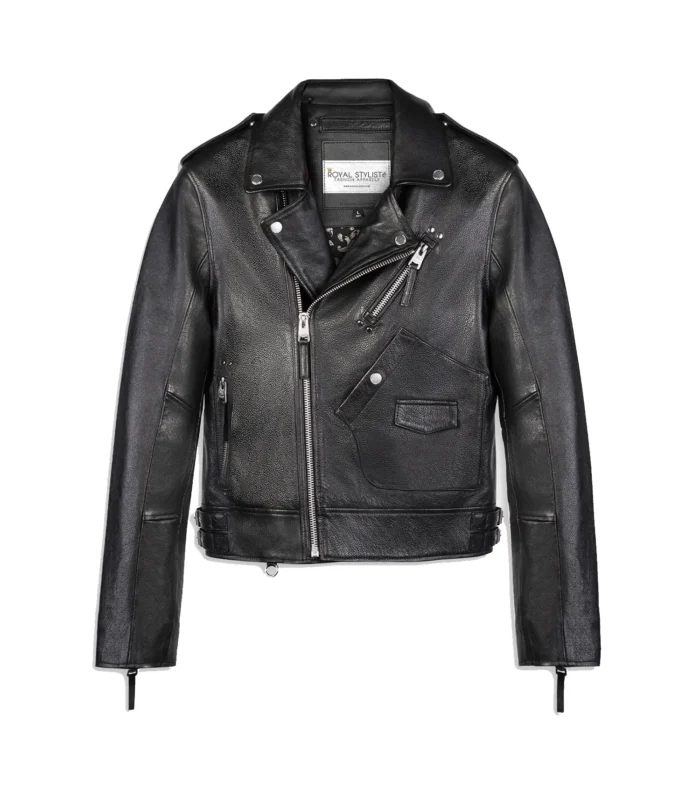 Men Biker Jacket Vintage Edition Leather - Black