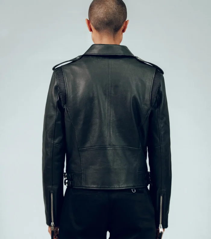 Men Biker Jacket Vintage Edition Leather - Black