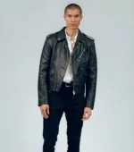 Men Biker Jacket Vintage Edition Leather - Black