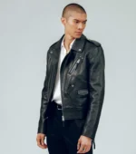 Men Biker Jacket Vintage Edition Leather - Black