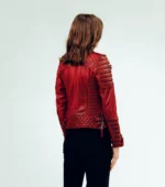 Womens Distressed Jacket Kay Luxurious Jacket - Burnt Red