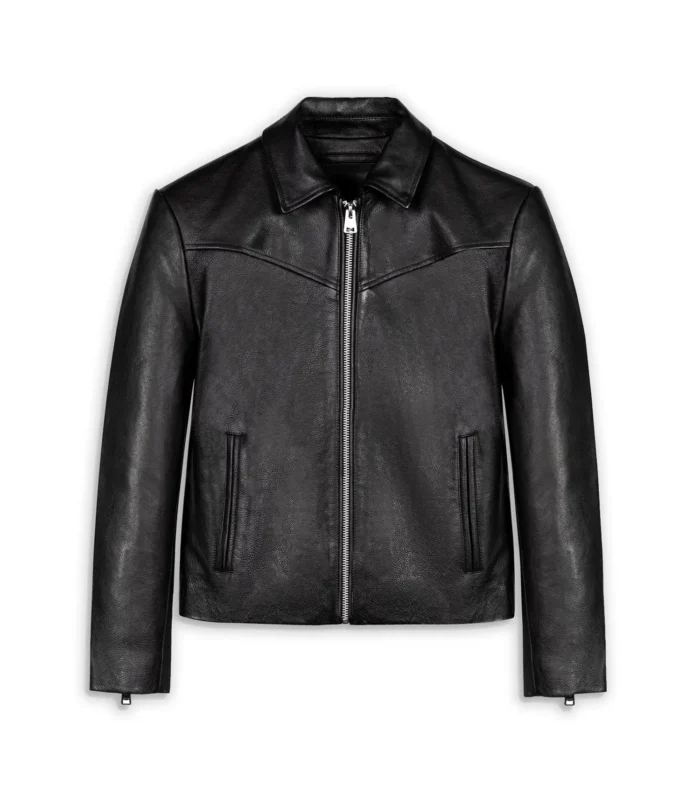 Men Leather Jacket Vintage Style HENDRIX - Black