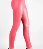 Leather Leggings For Women - Pink