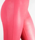 Leather Leggings For Women - Pink