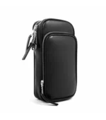 Cross Body Leather Bag for Men & Women - Black