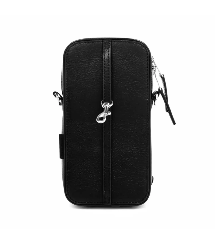 Cross Body Leather Bag for Men & Women - Black