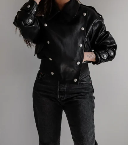 Luxury Leather Jacket Empress for Women - Black