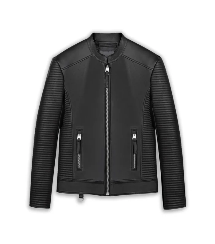 Men Biker Leather Jacket Redefined - Black