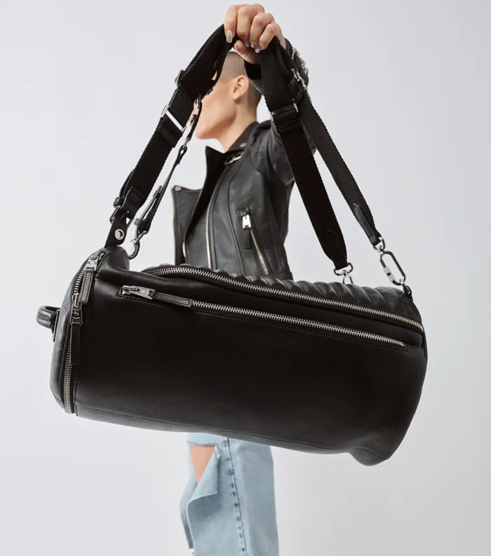 Leather Barrel Bag 2.0 Men & Women - Black