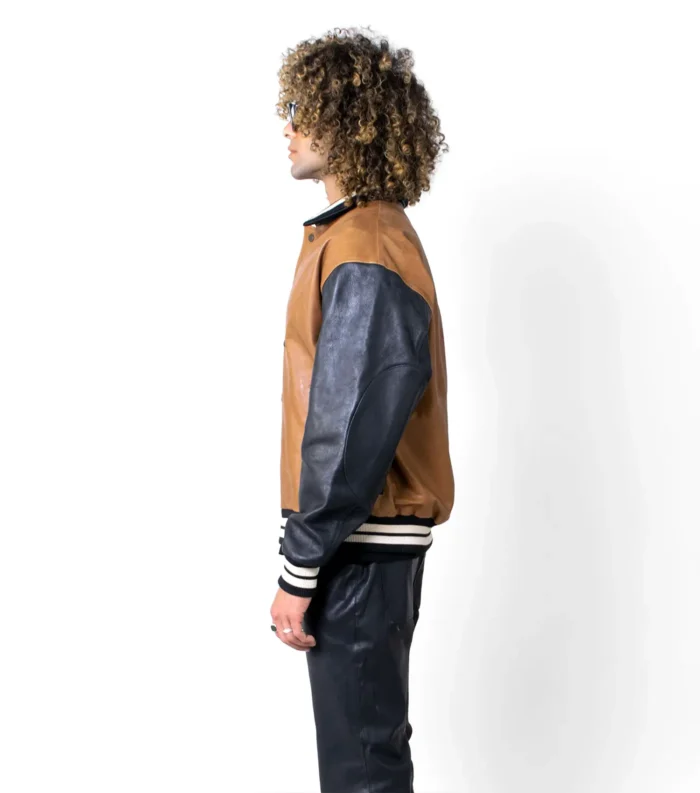 Varsity Jacket Nomad Men Leather Letterman Jacket