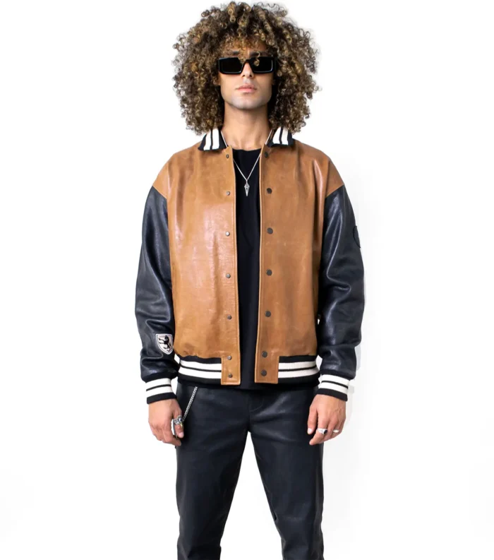 Varsity Jacket Nomad Men Leather Letterman Jacket