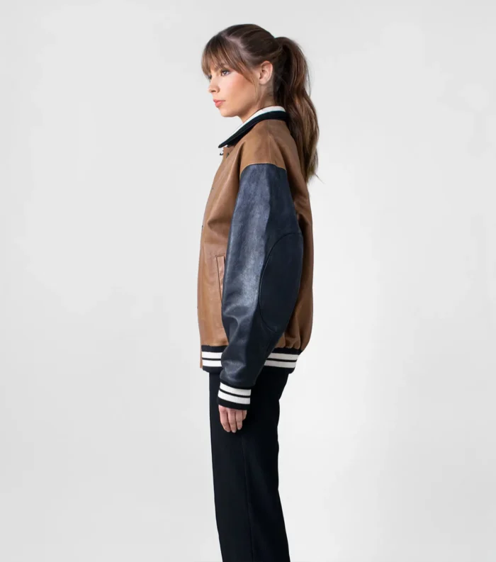 Varsity Jacket Nomad Women Leather Letterman Jacket