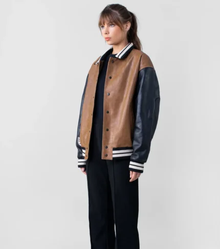 Varsity Jacket Nomad Women Leather Letterman Jacket