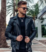 Men Leather Jacket Limited Edition Voyager - Black