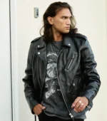 Men Biker Jacket Vintage Edition Leather - Black