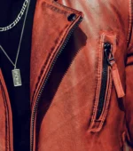 Men Leather Jacket Limited Edition Voyager - Red