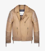 Womens Distressed Jacket Kay Leather Jacket - Desert