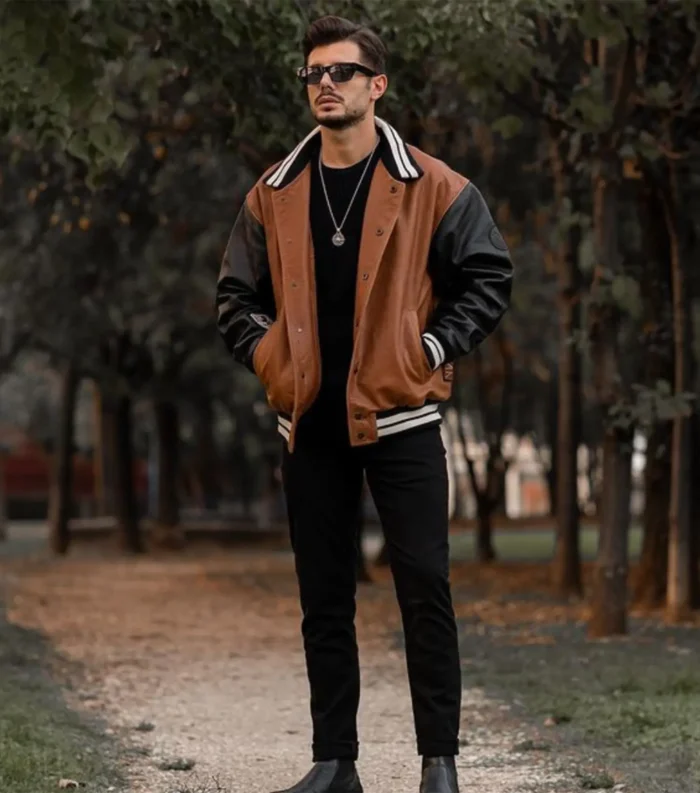 Varsity Jacket Nomad Men Leather Letterman Jacket