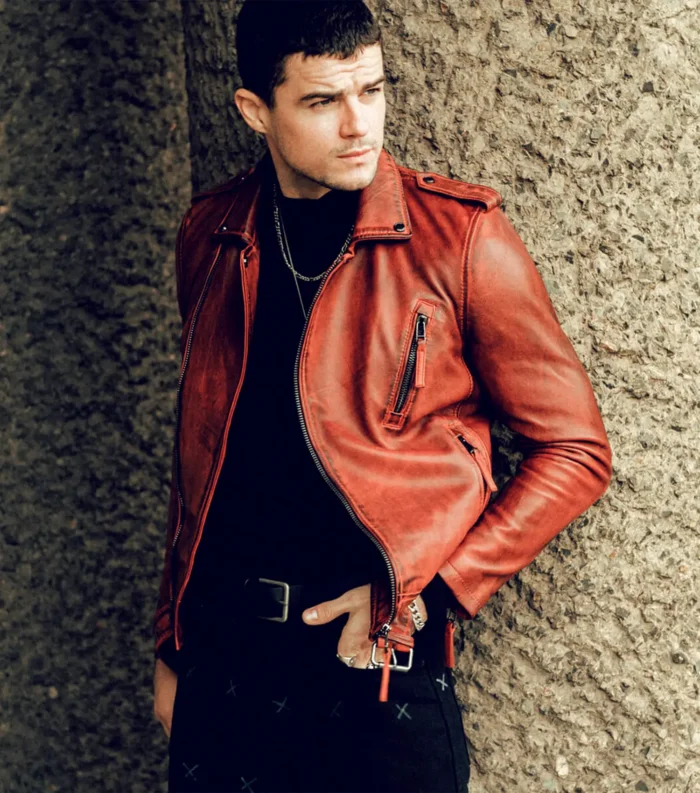 Men Leather Jacket Limited Edition Voyager - Red