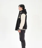 Varsity Jacket Kicks Geek Letterman Jacket - Black