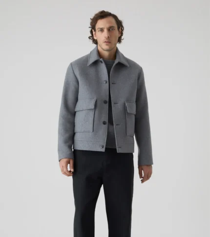 Italian Wool Worker Jacket Casual Blazer Men - Grey