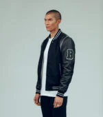 Men Varsity Jacket Exclusive Leather Baseball Jacket - Black