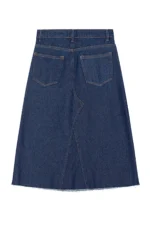 Denim Midi Skirt Denim Maxi Skirt - Navy Blue