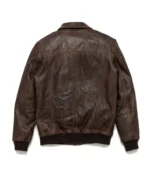 Maverick Leather Bomber Jacket For Men - BROWN