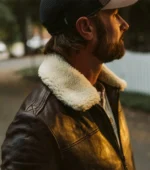 Maverick Leather Bomber Jacket For Men - BROWN