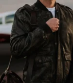Leather Bomber Jacket For Men Distressed Black